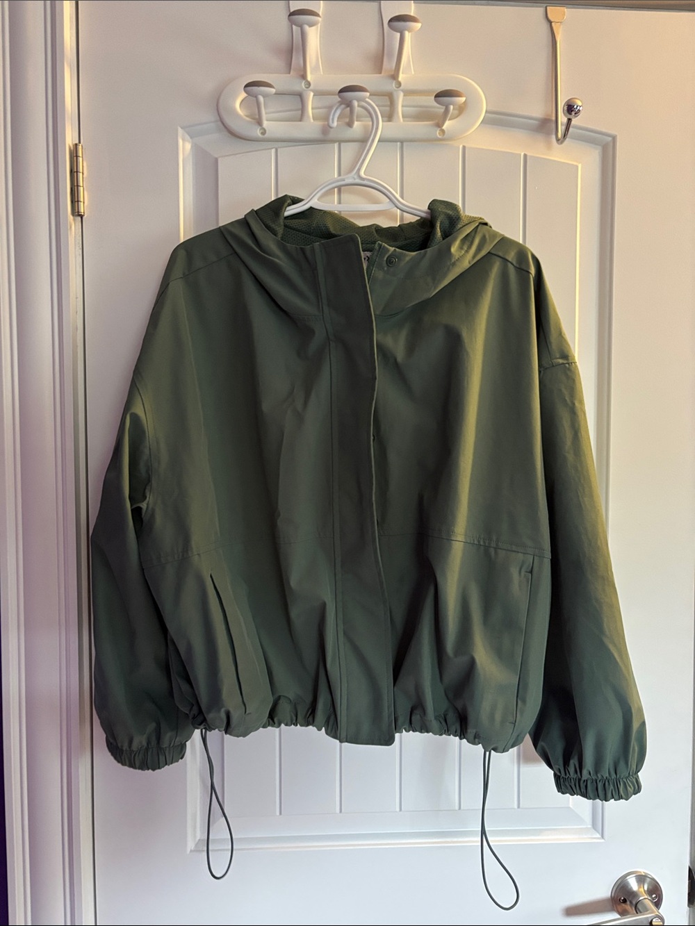 Old Navy Olive Green Hooded Windbreaker Jacket